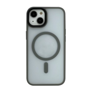 Nettech Apple iPhone 15 Plus Uyumlu Mat Renkli MagSafe Arka Koruma Kılıf (Gri) NT-104744