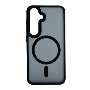 Nettech Samsung Galaxy S24 Uyumlu Mat Renkli MagSafe Arka Koruma Kılıf (Siyah) NT-104754