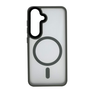 Nettech Samsung Galaxy S24 Uyumlu Mat Renkli MagSafe Arka Koruma Kılıf (Gri) NT-104756