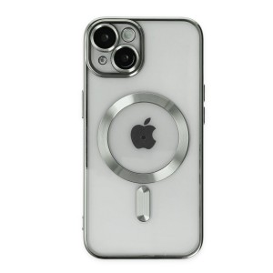 Nettech Apple iPhone 14 Plus Uyumlu Renkli Corner Magsafe Seri Arka Koruma Kılıf (Gri) NT-105685