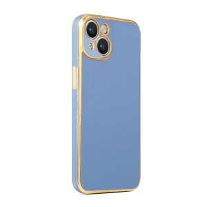 Nettech Apple iPhone 13 Uyumlu Golden Luxury Arka Koruma Kılıf (Mavi) NT-105749
