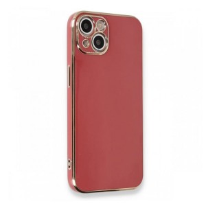 Nettech Apple iPhone 13 Uyumlu Golden Luxury Arka Koruma Kılıf (Kırmızı) NT-105746