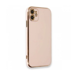 Nettech Apple iPhone 11 Uyumlu Golden Luxury Arka Koruma Kılıf (Pembe) NT-105734