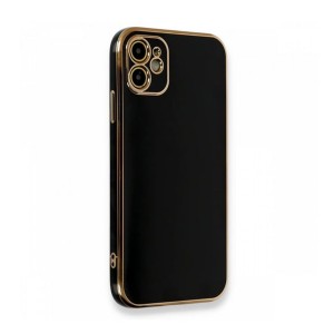 Nettech Apple iPhone 11 Uyumlu Golden Luxury Arka Koruma Kılıf (Siyah) NT-105731