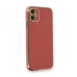 Nettech Apple iPhone 11 Uyumlu Golden Luxury Arka Koruma Kılıf (Kırmızı) NT-105730