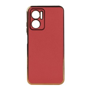 Nettech Xiaomi Note 11E Uyumlu Golden Luxury Arka Koruma Kılıf (Kırmızı) NT-105736