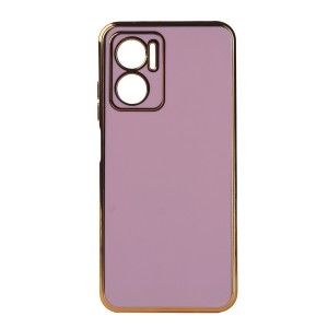 Nettech Xiaomi Note 11E Uyumlu Golden Luxury Arka Koruma Kılıf (Mor) NT-105735