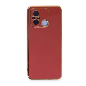 Nettech Xiaomi Redmi 12C Uyumlu Golden Luxury Arka Koruma Kılıf (Kırmızı) NT-105738