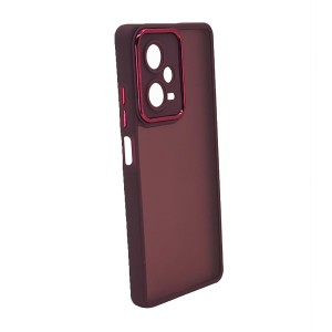 Nettech Xiaomi Redmi Note 12 Pro 5G Uyumlu Metal Çerçeve Arka Koruma Kılıf (Kırmızı) NT-105759