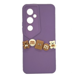 Nettech Tecno Pova 4 Pro Uyumlu Lüx Bear Arka Koruma Kılıf (Mor) NT-105806