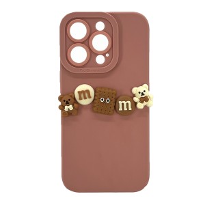 Nettech Apple iPhone 14 Pro Uyumlu Lüx Bear Arka Koruma Kılıf (Pembe) NT-105800
