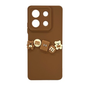 Nettech Xiaomi Redmi Note 13 5G Uyumlu Lüx Bear Arka Koruma Kılıf (Kahverengi) NT-105813