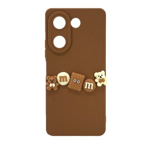 Nettech Tecno Camon 20 Pro Uyumlu Lüx Bear Arka Koruma Kılıf (Kahverengi) NT-105798