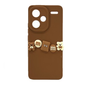 Nettech Xiaomi Redmi Note 13 Pro Plus Uyumlu Lüx Bear Arka Koruma Kılıf (Kahverengi) NT-105808