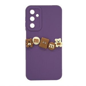 Nettech Samsung Galaxy M34 Uyumlu Lüx Bear Arka Koruma Kılıf (Mor) NT-105811
