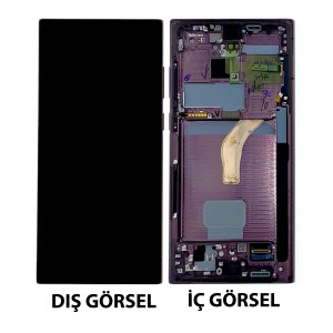 Teknonet Samsung Galaxy S22 Ultra Uyumlu Org Lcd+Dokunmatik+Çıtalı (Kırmızı) NT-108224