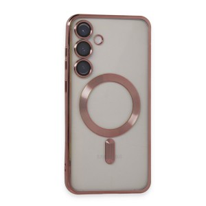 Nettech Samsung Galaxy S24 Uyumlu MagSafe Kamera Korumalı Arka Koruma Kılıf (Rose Gold) NT-108607