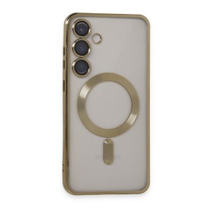 Nettech Samsung Galaxy S23 Uyumlu MagSafe Kamera Korumalı Arka Koruma Kılıf (Gold) NT-108614