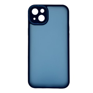 Nettech Apple iPhone 14 Plus Uyumlu Kamera Metal Çerçeve Seri Arka Koruma Kılıf (Mavi) NT-105680