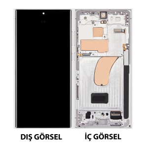 Teknonet Samsung Galaxy S23 Ultra Uyumlu Org Lcd+Dokunmatik+Çıtalı (Beyaz) NT-108670
