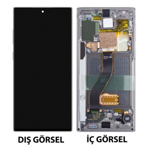 Teknonet Samsung Galaxy Note 10 Plus Uyumlu Org Lcd+Dokunmatik+Çıtalı (Beyaz) NT-108660