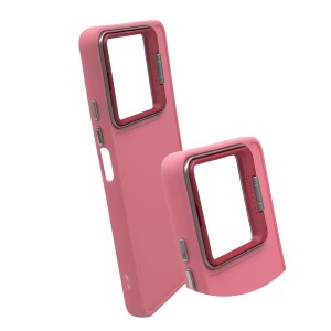Nettech Xiaomi Redmi Note 13 5G Uyumlu Manyetik Standlı Seri Arka Koruma Kılıf (Pembe) NT-108866