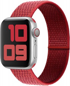 Nettech Apple Watch Seri 42/44 mm Uyumlu Kumaş Kordon (Kırmızı) NT-108963