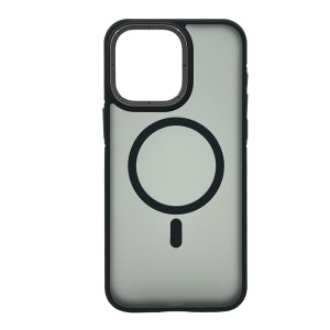 Nettech Apple iPhone 13 Uyumlu Metal Çerçeveli Skın Frıendly Magsafe Seri Arka Koruma Kılıf (Siyah) NT-107909