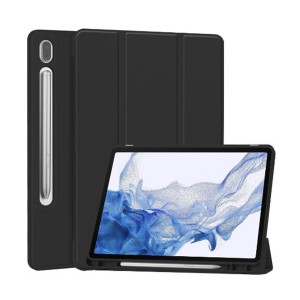 Nettech Samsung Galaxy Tab S9 Uyumlu Premium Smart 360 Kalem Yuvalı Kapaklı Kılıf (Siyah) NT-109452