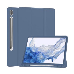 Nettech Samsung Galaxy Tab S7 FE LTE SM-T733 64 GB 12.4 Uyumlu Premium Smart 360 Kalem Yuvalı Kapaklı Kılıf (Gri) NT-103468