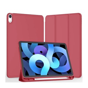 Nettech Apple iPad 10 Nesil 10.9 2022 Uyumlu Premium Smart 360 Kalem Yuvalı Kapaklı Kılıf (Kırmızı) NT-109475