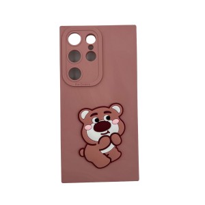Nettech Samsung Galaxy S24 Ultra Uyumlu Maskot Seri Arka Koruma Kılıf (Pembe) NT-109779