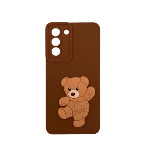 Nettech Samsung Galaxy S21 FE Uyumlu Maskot Seri Arka Koruma Kılıf (Kahverengi) NT-109774