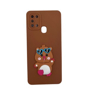 Nettech Samsung Galaxy A21S Uyumlu Maskot Seri Arka Koruma Kılıf (Kahverengi) NT-109739