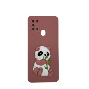 Nettech Samsung Galaxy A21S Uyumlu Maskot Seri Arka Koruma Kılıf (Pembe) NT-109738