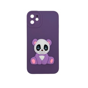 Nettech Apple iPhone 11 Uyumlu Maskot Seri Arka Koruma Kılıf (Mor) NT-109824