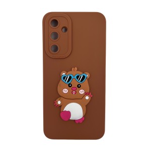 Nettech Samsung Galaxy A54 4G Uyumlu Maskot Seri Arka Koruma Kılıf (Kahverengi) NT-109730