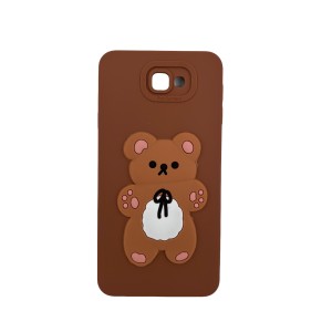 Nettech Samsung Galaxy G610 J7 Prime Uyumlu Maskot Seri Arka Koruma Kılıf (Kahverengi) NT-109786