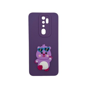 Nettech Oppo A5 2020 Uyumlu Maskot Seri Arka Koruma Kılıf (Mor) NT-109794
