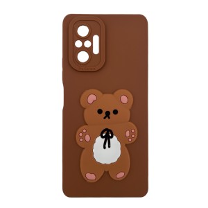 Nettech Xiaomi Redmi Note 10 Pro 4G Uyumlu Maskot Seri Arka Koruma Kılıf (Kahverengi) NT-109847