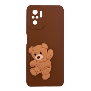 Nettech Xiaomi Redmi Note 10 Uyumlu Maskot Seri Arka Koruma Kılıf (Kahverengi) NT-109844