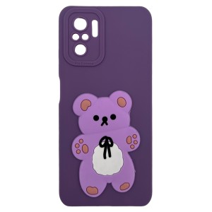 Nettech Xiaomi Redmi Note 10 Uyumlu Maskot Seri Arka Koruma Kılıf (Mor) NT-109843