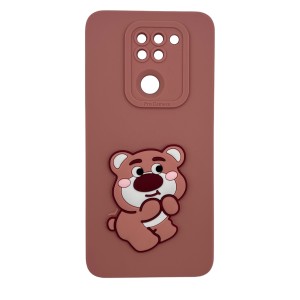 Nettech Xiaomi Redmi Note 9 Uyumlu Maskot Seri Arka Koruma Kılıf (Pembe) NT-109837