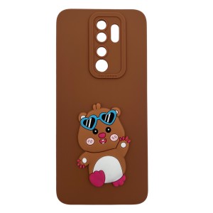 Nettech Xiaomi Redmi Note 8 Pro Uyumlu Maskot Seri Arka Koruma Kılıf (Kahverengi) NT-109835