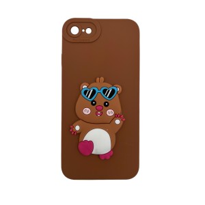 Nettech Apple iPhone 7 Uyumlu Maskot Seri Arka Koruma Kılıf (Kahverengi) NT-109829