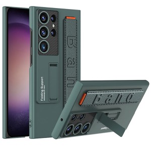 Nettech Samsung Galaxy S22 Ultra Uyumlu Standlı Band Arka Koruma Kılıf (Yeşil) NT-108002