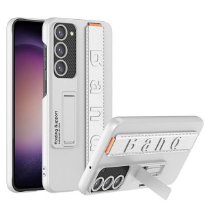Nettech Samsung Galaxy S23 Uyumlu Standlı Band Arka Koruma Kılıf (Gümüş) NT-108004