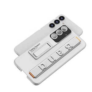 Nettech Samsung Galaxy S24 Uyumlu Standlı Band Arka Koruma Kılıf (Gümüş) NT-108010