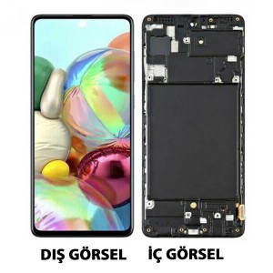 Teknonet Samsung Galaxy A71 Uyumlu Org Lcd+Dokunmatik+Çıtalı (Siyah) NT-80553
