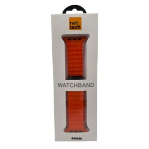 Nettech Apple Watch Ultra 49 mm Uyumlu Silikon Kordon (Turuncu) NT-110269